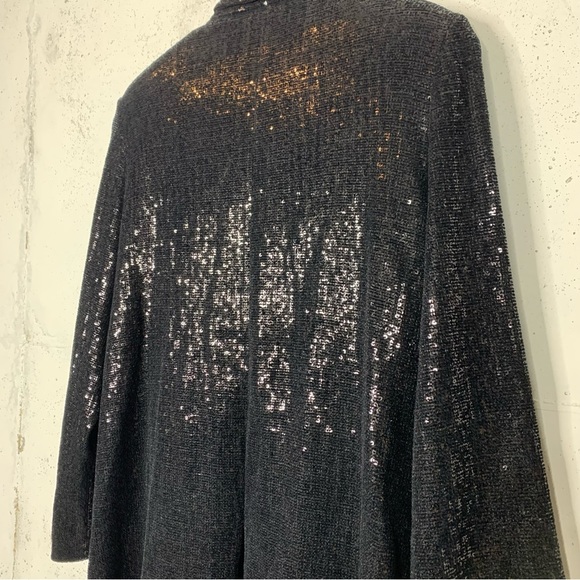 Giorgio’s Armani Sequin Metallic Black Oversize Blazer Jacket Size 44 - Picture 10 of 15